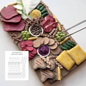 Charcuteriebord Royal Icing Transfer Sheets, afdrukbare sjablonen voor het decoreren van koekjes