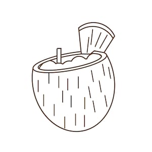 Coconut Drink Cookie Cutter STL, Digital Downloads For Cookie Decorating, 3D Printed Cutters, Tiki/Hawaiian Cookie Cutters