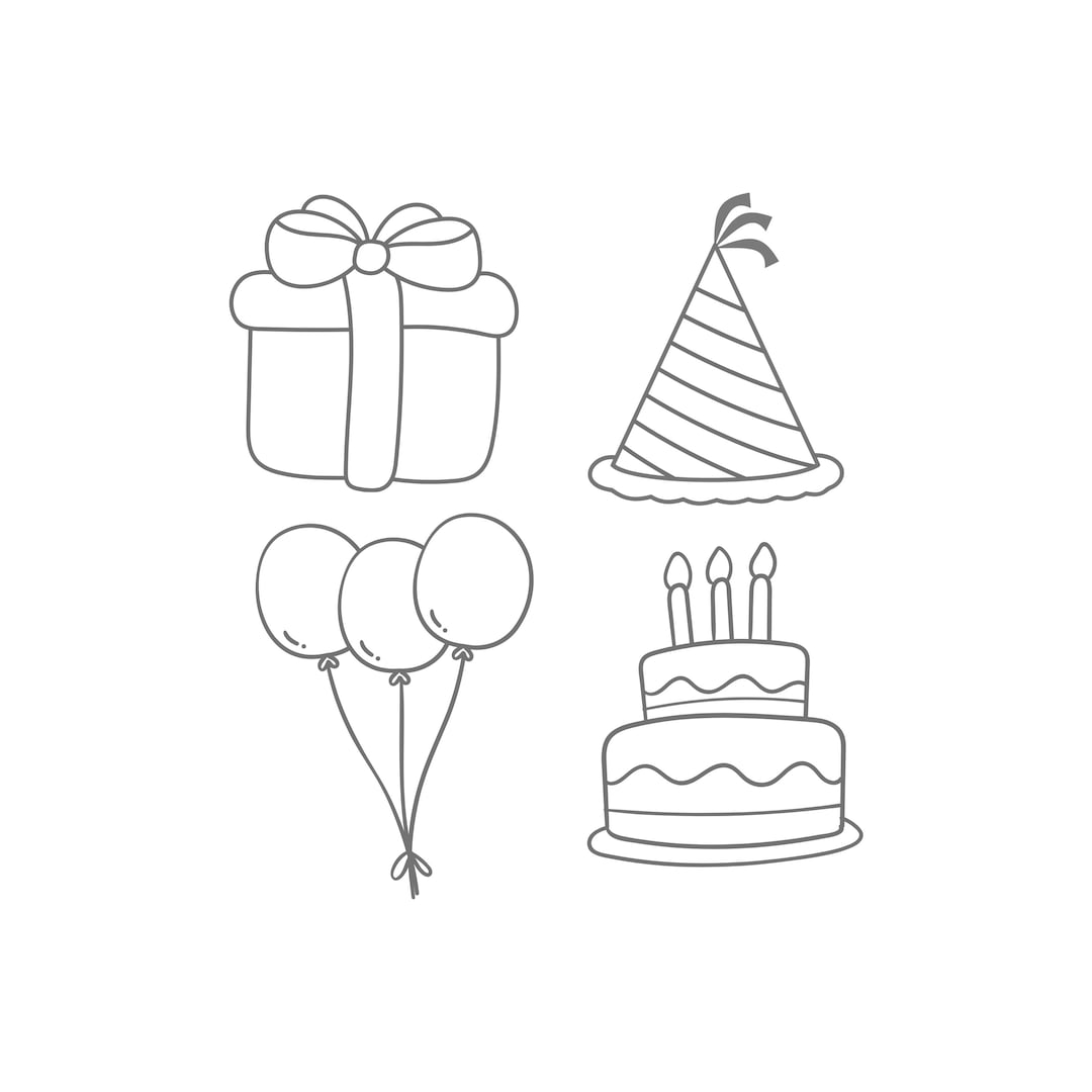 Birthday Set Cookie Cutter Stls Digital Downloads for Cookie Etsy