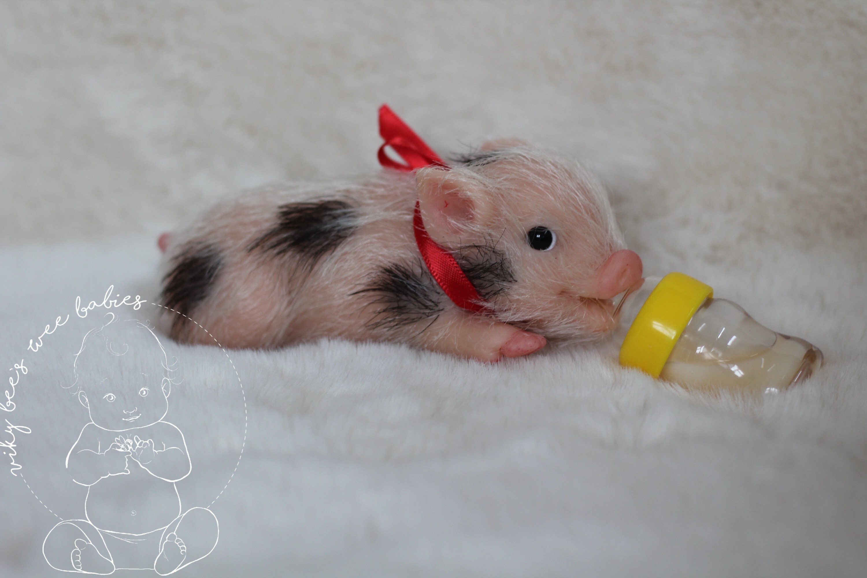 Solid Silicone Piglets White Spotty 5inches Etsy