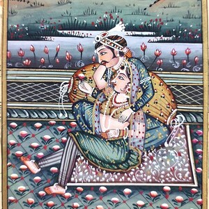 Indian love painting, Indian Miniature Painting For wall decor