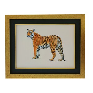 Original Wildlife Tiger paper Painting 15 x 18 Inch l handmade watercolour Indian Tiger Miniature Art Décor l Tiger lovers Painting for Gift