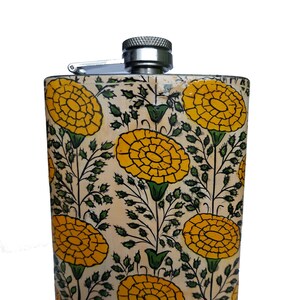 Hand painted hip flask for valentine, flower painted hip flask, gift for bridesmaids, girls birthday gift,women day gift, Vintage hip flask
