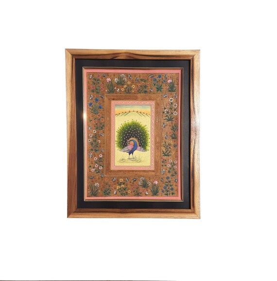 Handmade Peacock Painting Original Indian Miniature Painting Etsy