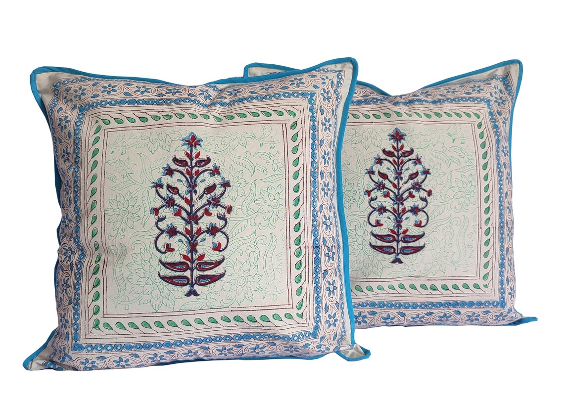 2pcs 16 X16 Cotton Cushion Cover Throw Pillow Cover Indian Etsy UK