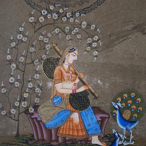 Miniature Portrait Painting Of Mughal Empress On Paper | Hand Miniature Mughal Painting | Mughal Empire Painting | Empress Painting For Wall