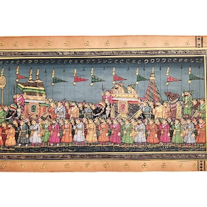 Old Manuscript with Handmade painting, Old hand written paper, Ancient Indian painting,  Original miniature painting, Antique wall hanging