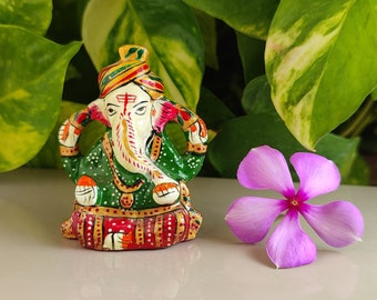 Meenakari Ganesha Statue: Handmade Enamel Elephant God Idol
