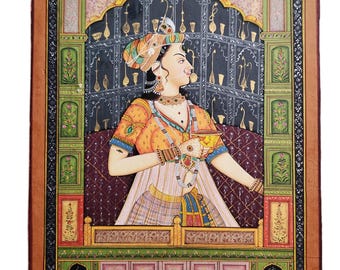 手作りのムガル帝国の象のミニチュア絵画：インド帝国の芸術 - Etsy 日本