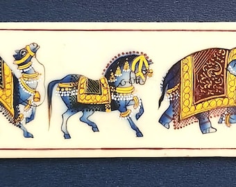 Vintage Old Ethnic Traditional Indian Miniature Folk Art Painting