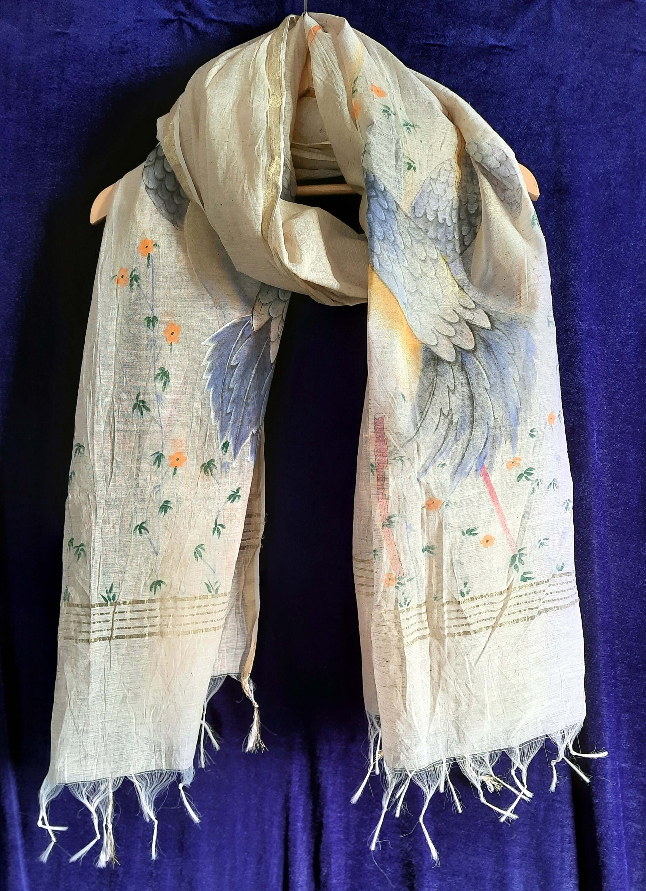 Khadi cotton shawl wrap around organic cotton long stole Etsy