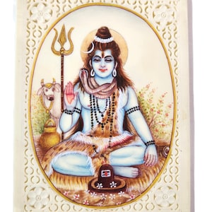 Shiv Ji painting, Lord Shiva painting, Shankar Bhagwan Image, Shiva picture, Original Handmade painting, Indian Miniature painting