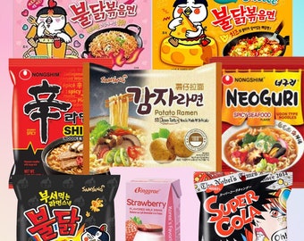 Asian Snack Delights 10-Count Mixed Pack: Korean Ramen Noodles & Snacks!