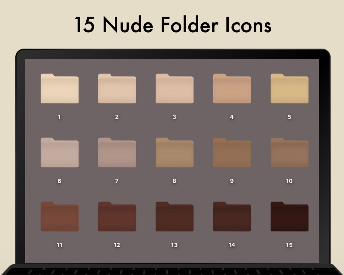 Hand-Drawn Nude Coloured Mac Folder Icons for Apple MacBook | Etsy