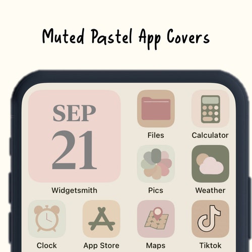 Muted Pastel Ios 14 App Cover Bundle Customisable App Icons Etsy Australia