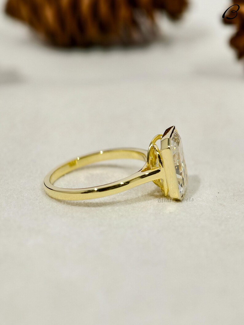 Radiant Cut Bezel Set Lab Grown Diamond Engagement Ring IGI Certified ...