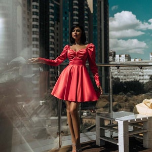 Satin short dress styles sales