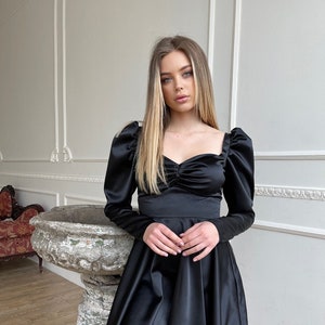 chinese dress ladies Stine Goya Puff Sleeve Long Dress Dotted Black main image 0