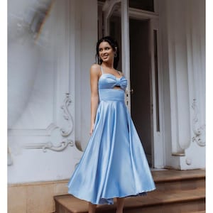 slim fit dress slacks Botanic Muse Maxi Dress Light Blue/White / M main image 0