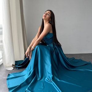 Vestido de fiesta turquesa, turquesa, vestido de noche, vestido