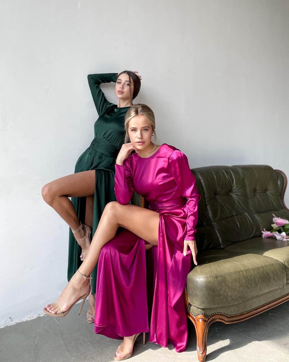 Emerald Green Silk Slip Dress Emerald Silk Slit Dress Etsy