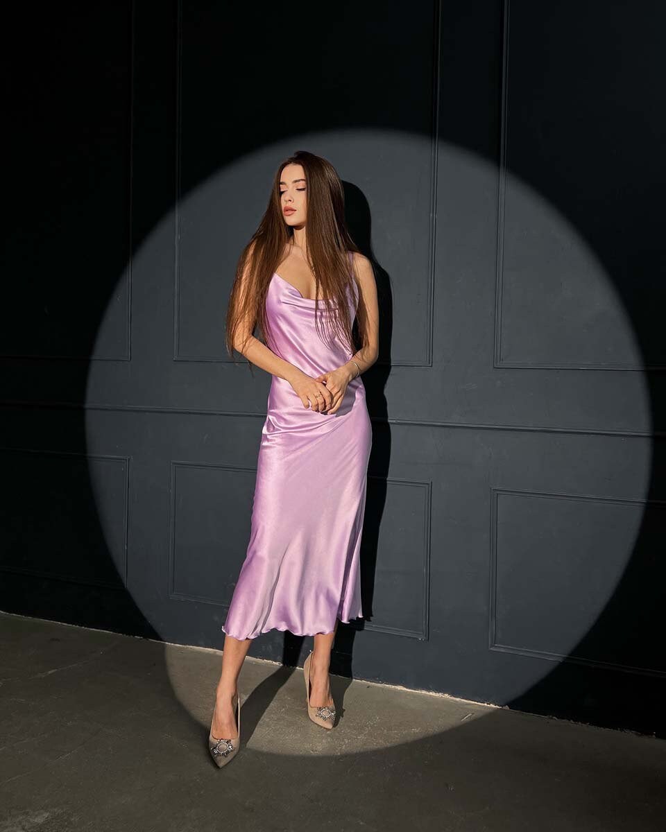 Lainy Cowl Bust Maxi Dress Lilac