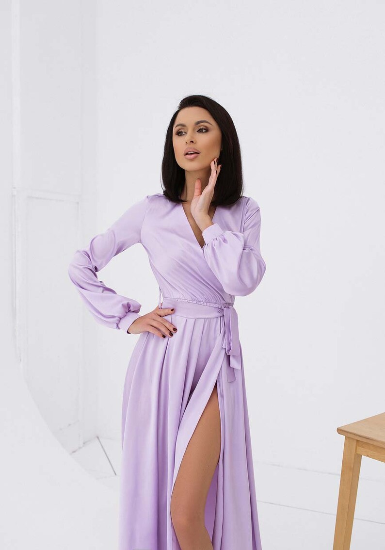 Lilac Floral Signature Wrap Dress - Plus