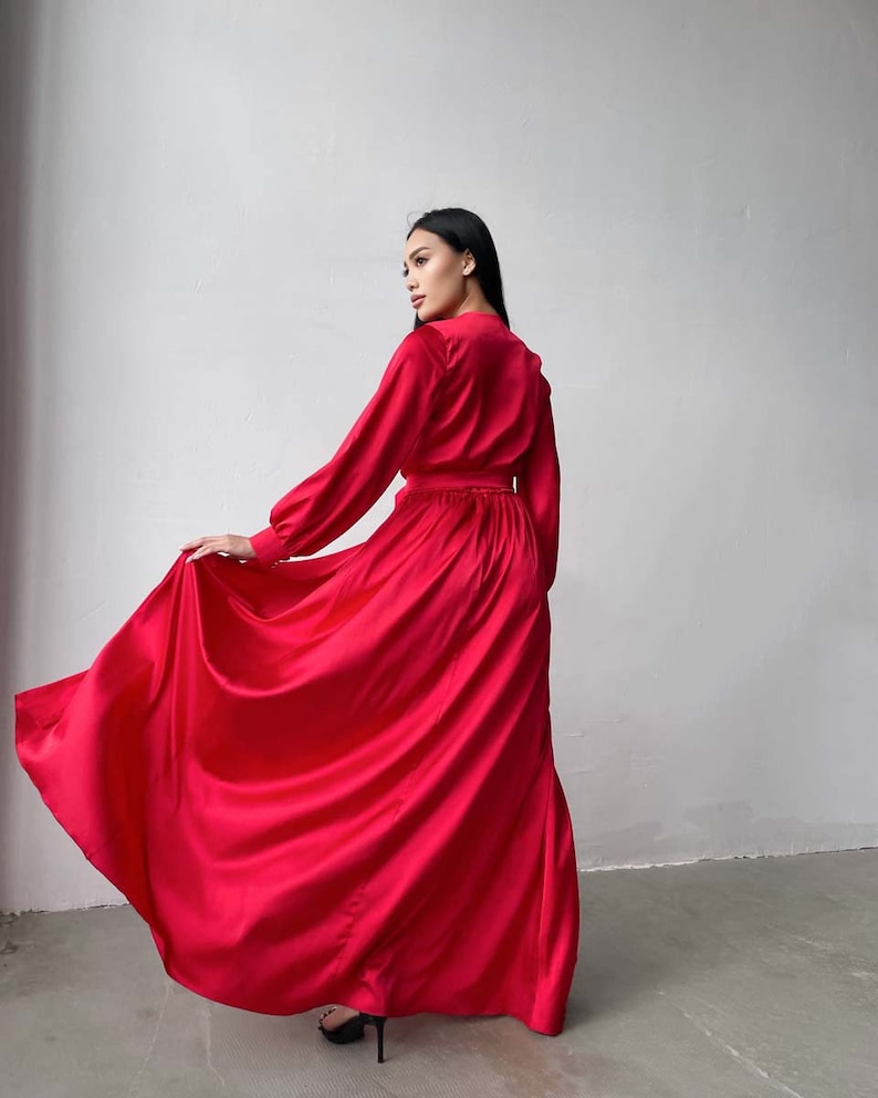 Long Sleeve Red Dress