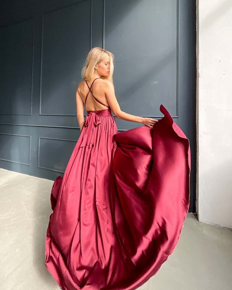 Long Flowy Burgundy Dress, Burgundy Backless Dress, Burgundy Silk Dress  With Slit, Burgundy Backless Slip Dress, Burgundy Cut Out Maxi Dress - Etsy