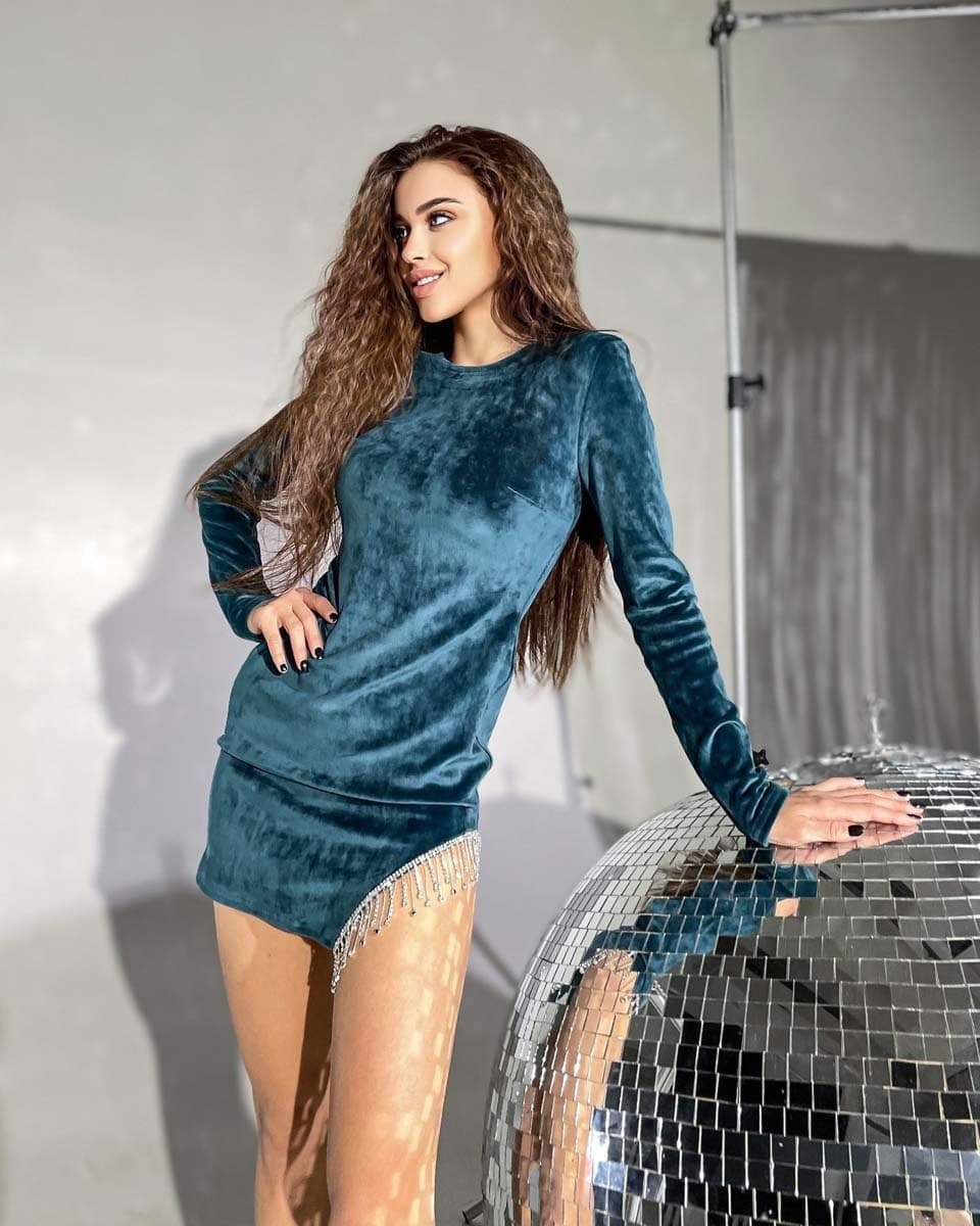 Velvet Dress Green Velvet Mini Dress 