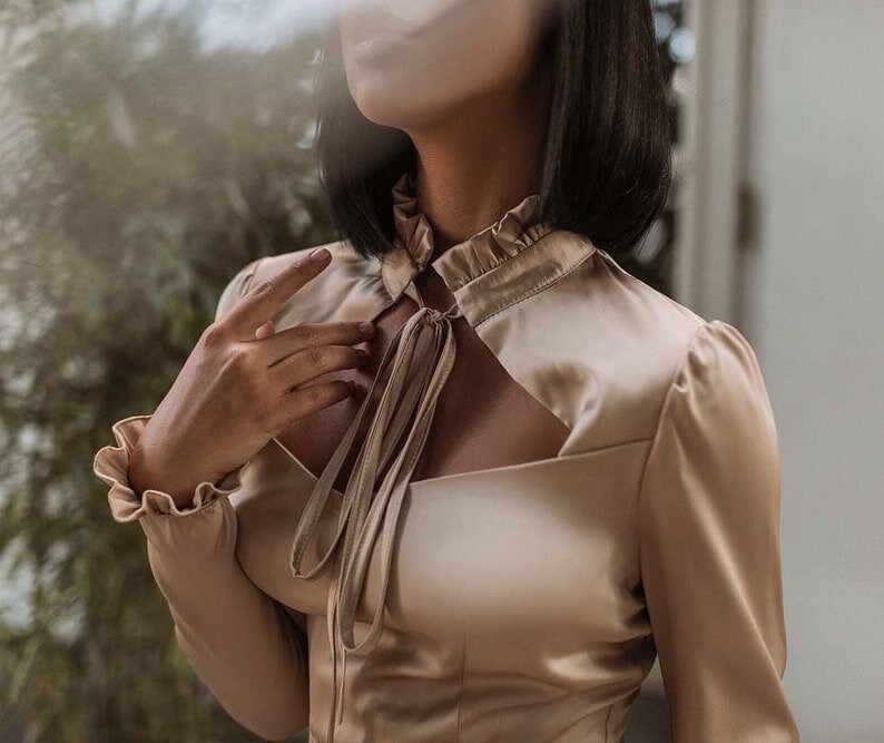VIP【関税送料無料】希少 LANVIN BEIGE SILK DRESS Beige Silk Flared Dress, Silk Beige Dress, Silk Flowy Dress