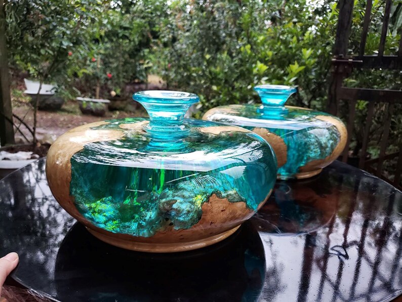 Ocean epoxy vase represents peace elegance Wood Epoxy Resin Etsy