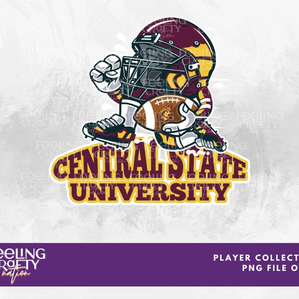 Central State University Football player artwork, PNG file, HBCU, Art File, HBCU Tshirt Design