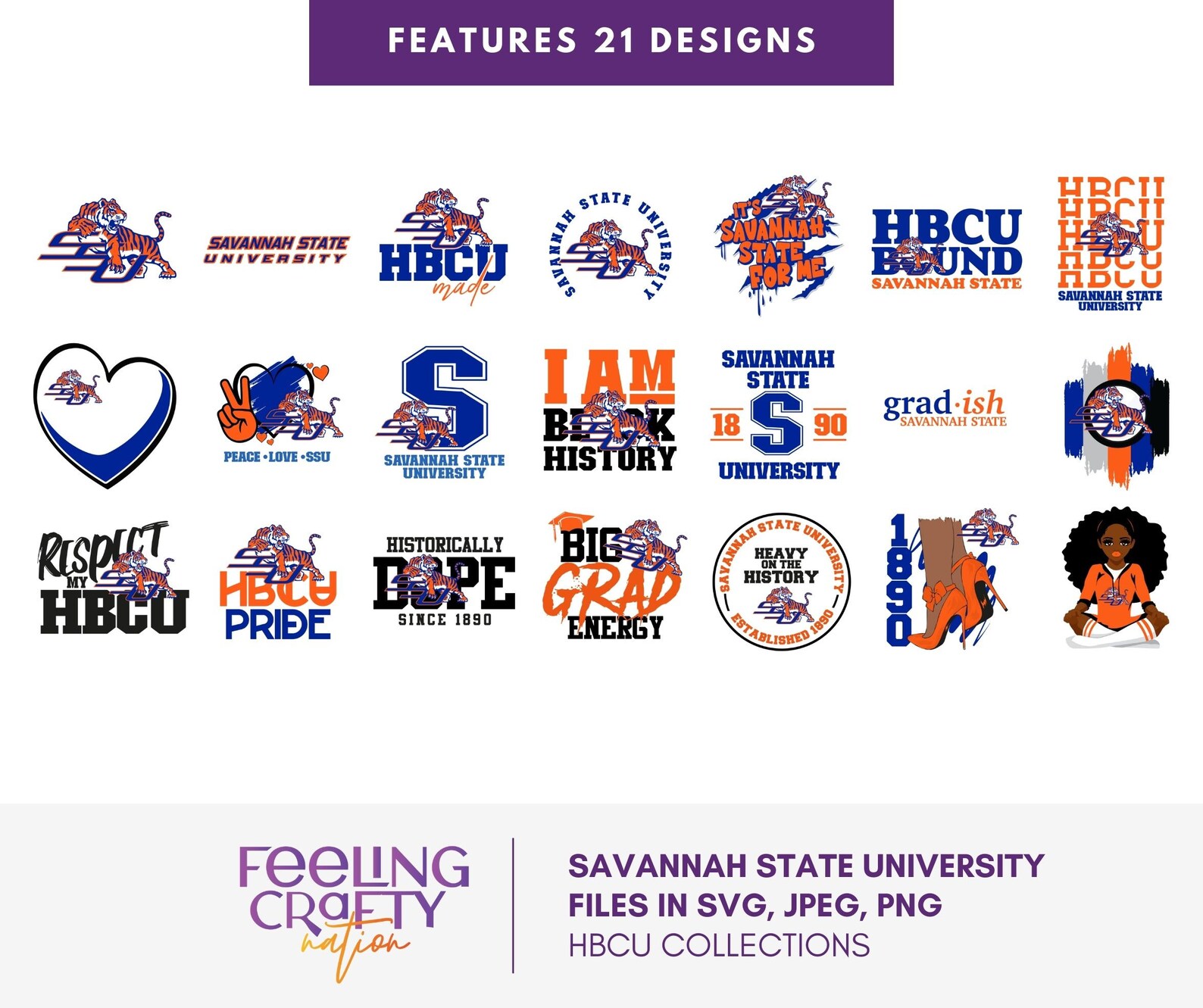 Savannah State University HBCU Artwork Collection in Png - Etsy