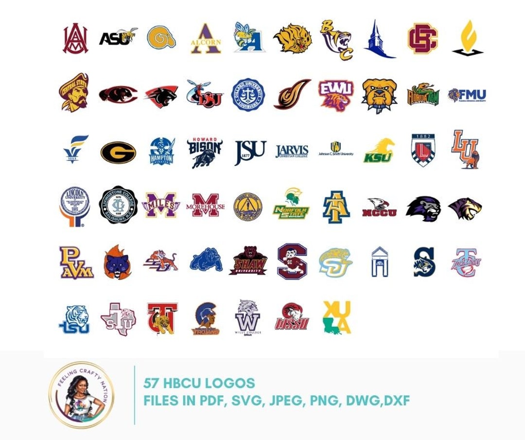 60 HBCU Logo Designs in SVG Png Jpeg Dxf and Dwg Historically Black