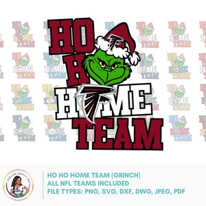 Ho Ho Home Team Grinch Football svg, png, and jpeg file