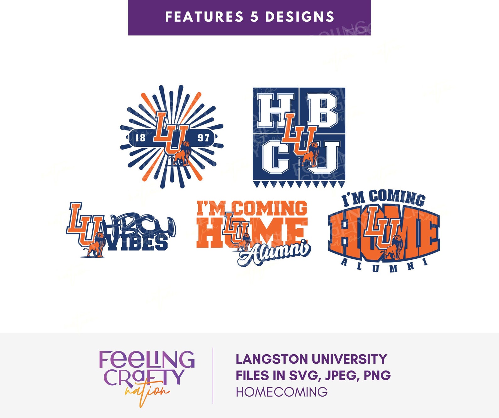 Langston University College Bundle Artwork HBCU Etsy