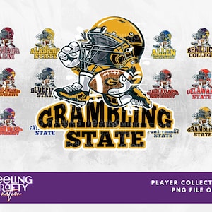 HBCU football Player Collection artwork, png file, HBCU, Art File, HBCU Tshirt Design
