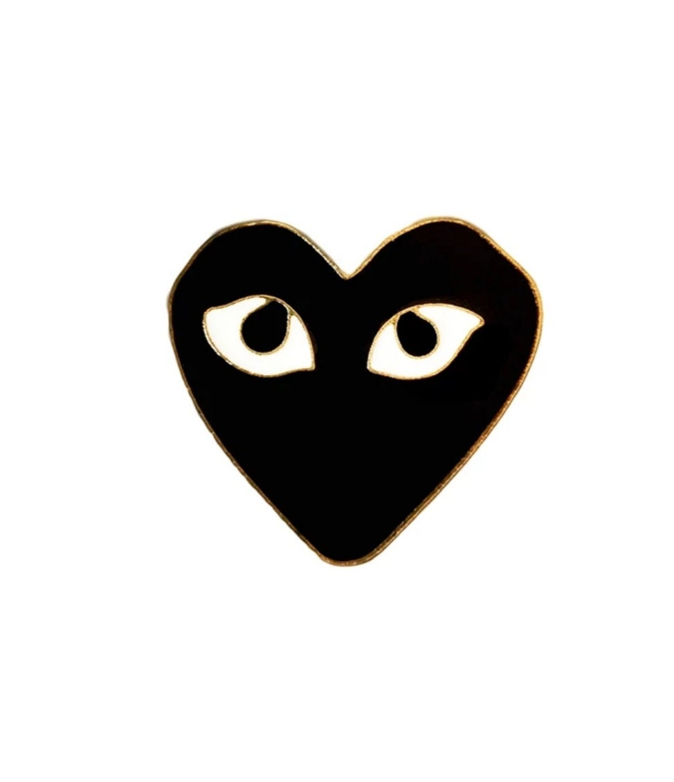 Black Heart enamel pin brooch backpack jewelry badge | Etsy
