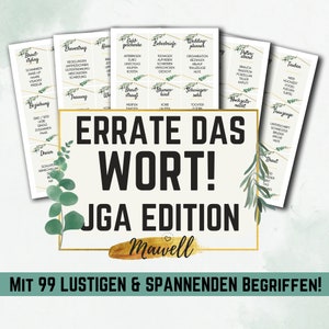 99 JGA Junggesellinnenabschied Wörter raten Karten (pdf) als DOWNLOAD! Für den perfekten Junggesellinnenabschied! | JGA Spiele