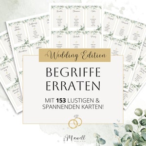 Hochzeit Wörter raten Karten (pdf) als DOWNLOAD! Für die perfekte Hochzeit Party! Hochzeit Spiele für Gäste - Wörter Raten