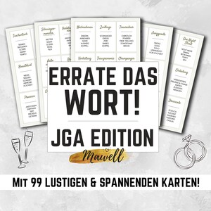 Junggesellinnenabschied Spiel: JGA Wörter raten Karten zum Download! Junggesellenabschied Wörter raten | JGA Spiel