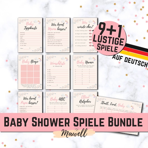 91 Babyparty Spiele Vorlagen Als Pdf Zum Sofort Download Und Etsy