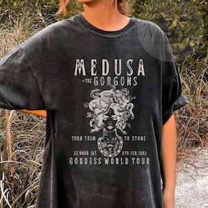 Medusa Distressed Band Vintage Comfort Colors Shirt, Snake Shirt, Greek Goddess Medusa Shirt, Greek Apparel, Medusa Distressed Band Sweater