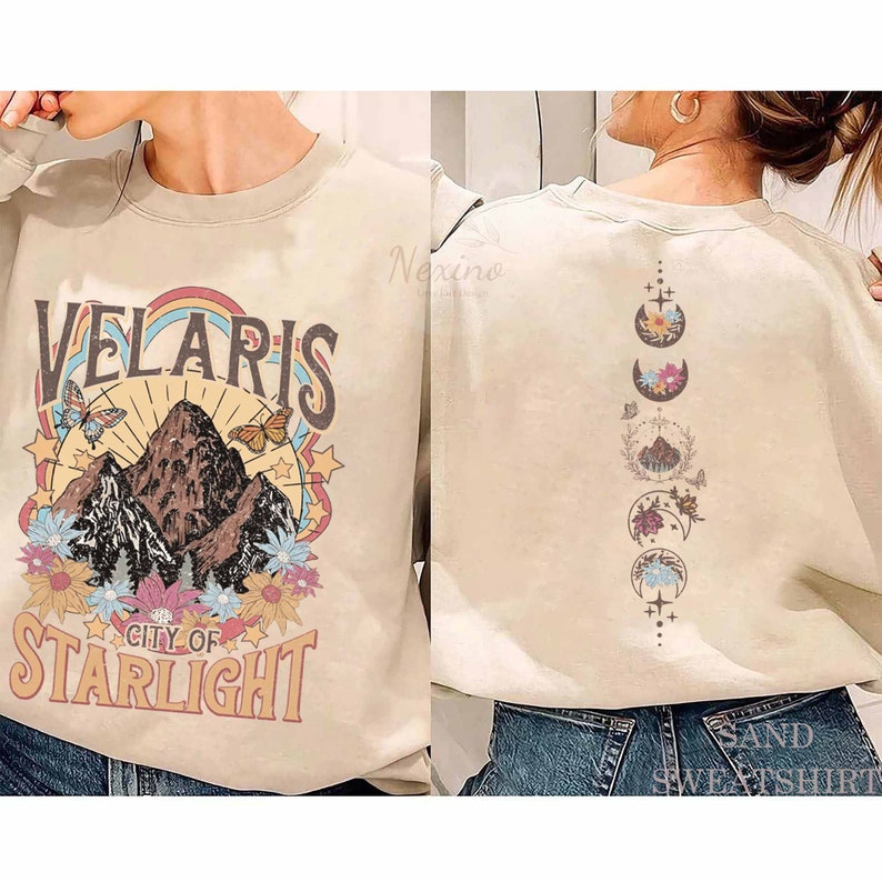 Velaris City Of Starlight ACOTAR Two-Sided Sweatshirt, The Night Court Shirt, Court of Dreams, Rhysand, Cassian, Sarah J Maas, Booklover Tee image 6
