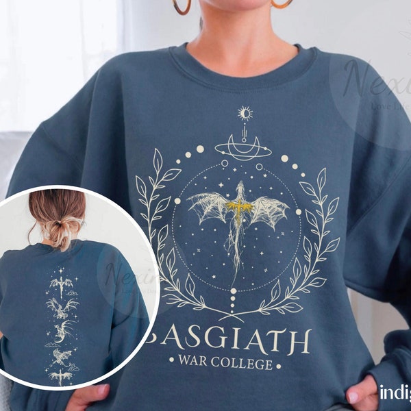 Fourth Wing Double Sided Shirt Sweatshirt Hoodie, Basgiath War College, Dragon Rider Shirt, Rebecca Yaros Bookish Shirt, Violet Sorrengail