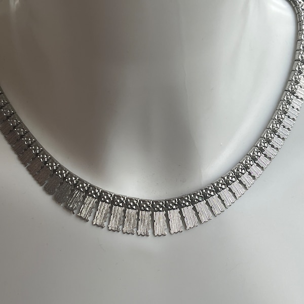 Vintage sterling silver Cleopatra style statement necklace