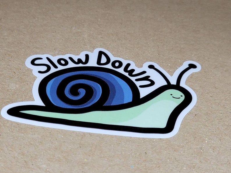 Snail Sticker, Removeable Vinyl, Funny Sticker for Water Bottle, Laptop ...