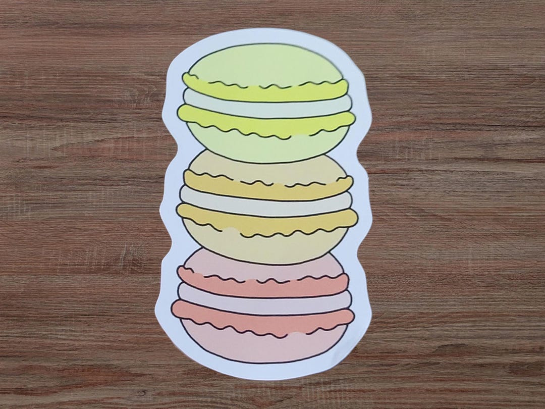 Macaron Cookie Sticker, Handmade Cottagecore Art, Waterproof Vinyl ...