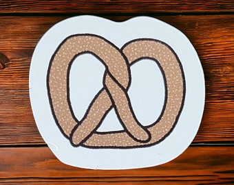 Pretzel Sticker, Cottagecore Stickers, Bread Sticker for Water Bottle, Laptop, or Journaling, Handmade Art, Removeable Vinyl